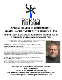 Kristallnacht Film Festival Host